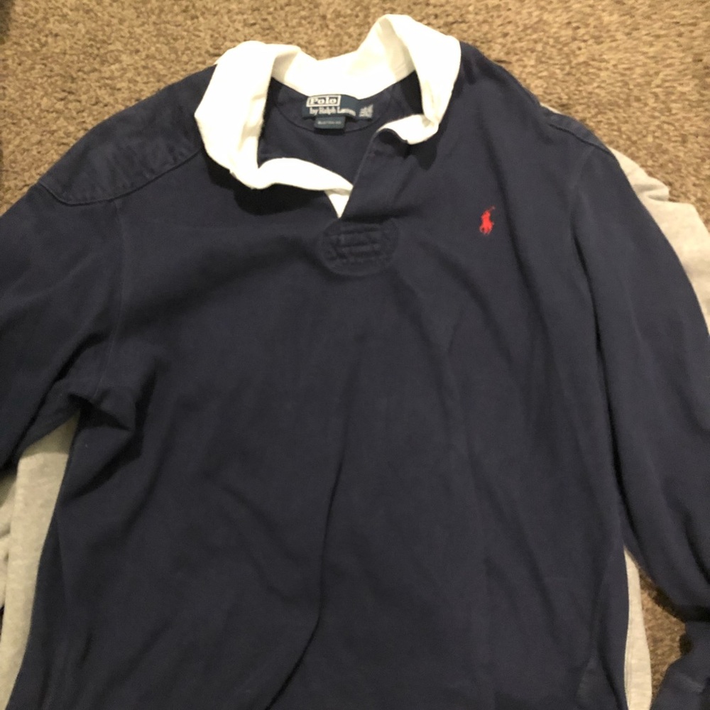 Blue rugby shirt by Ralph Lauren polo
